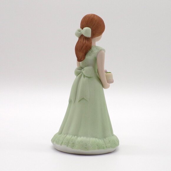 ENESCO Growing up Birthday Girls Figurine 11 Brown Hair Cake Porcelain VTG 1982 - Picture 5 of 11